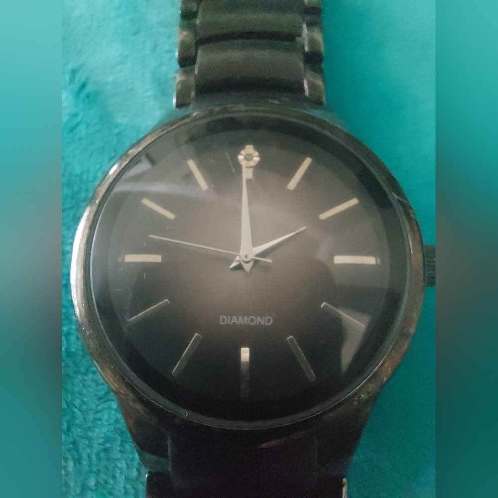 Allude "Diamond" Black Tone Watch, Estate Jewelry, Bundle Possibilities, Y2K